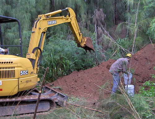 Camp Smith Berm Face exavation